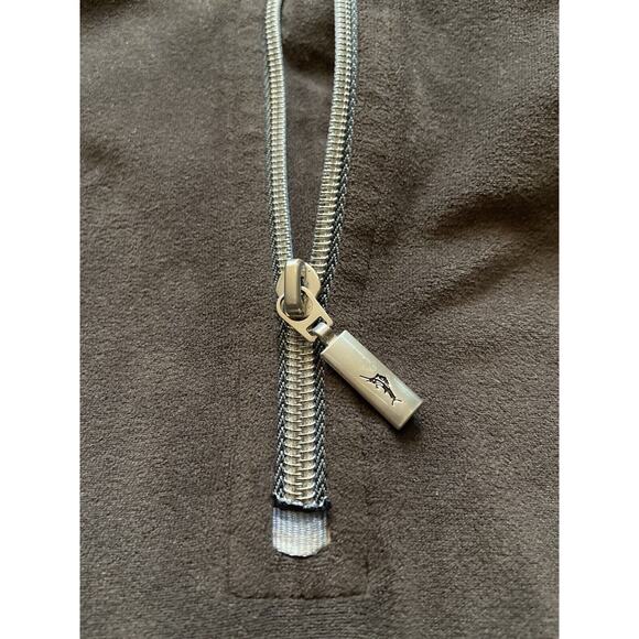 Tommy Bahama Paradise Tech Brown Velour 1/4 Zip Pullover sz XLarge - Picture 5 of 10